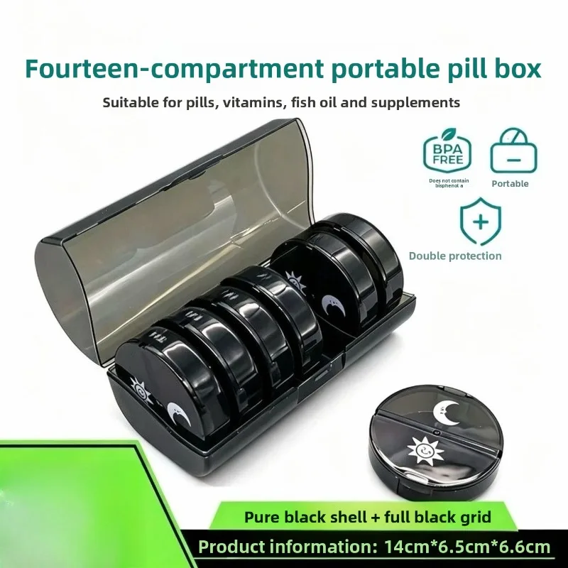 Wöchentlicher Medikamenten-Organizer, Pillendose, Behälter, tragbare Pillenbox, Tabletten-Spender für den Heim- und Reisegebrauch