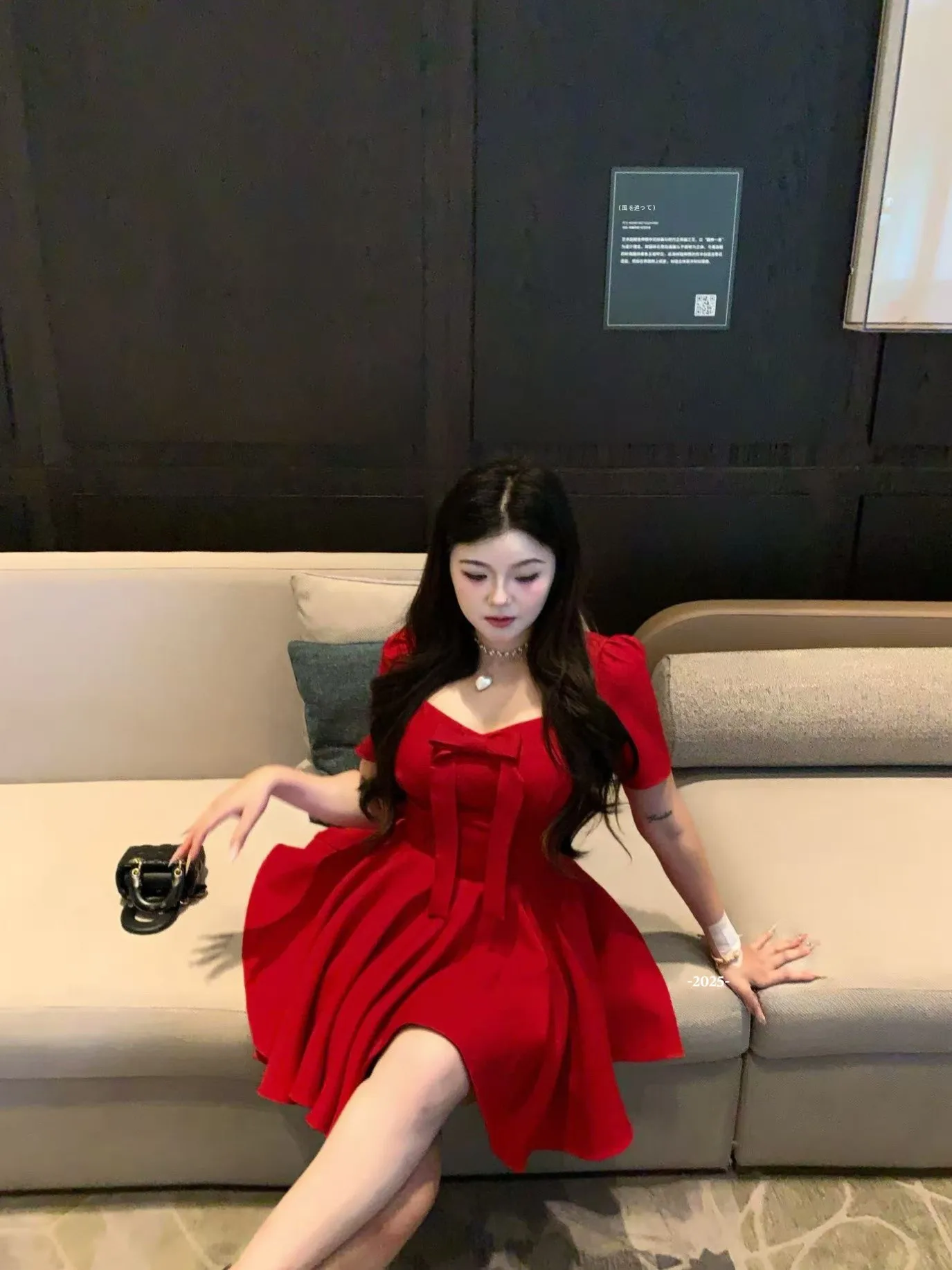 

Sweet Style Short Sleeve Princess Dress with Bow Knot Waist Cinching for plus Size Women Elegant Casual Umbrella Skirt Dress