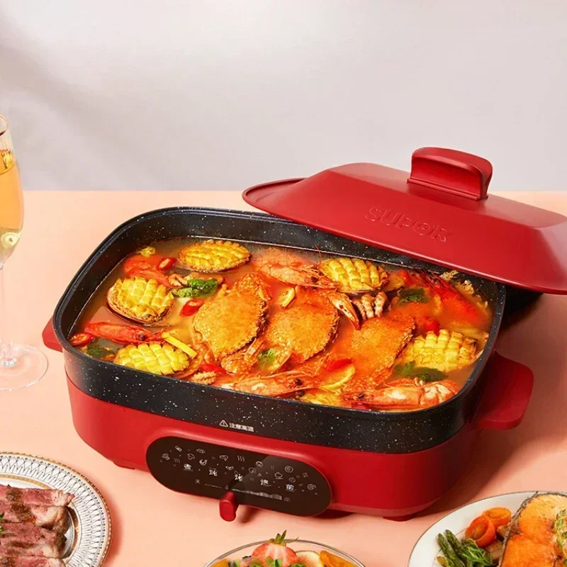 Kitchen Essential: Household Electric Hot Pot, A Multi - function All - in - One for Steaming, Frying & Noodle Making