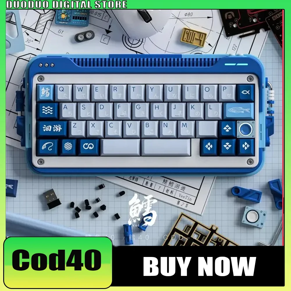 

Комплект механической клавиатуры Cod40, раскладка 40% Barebone с возможностью горячей замены BT 2,4G, беспроводная стабилизация, поддержка QMK, прокладка и верхняя двойная структура