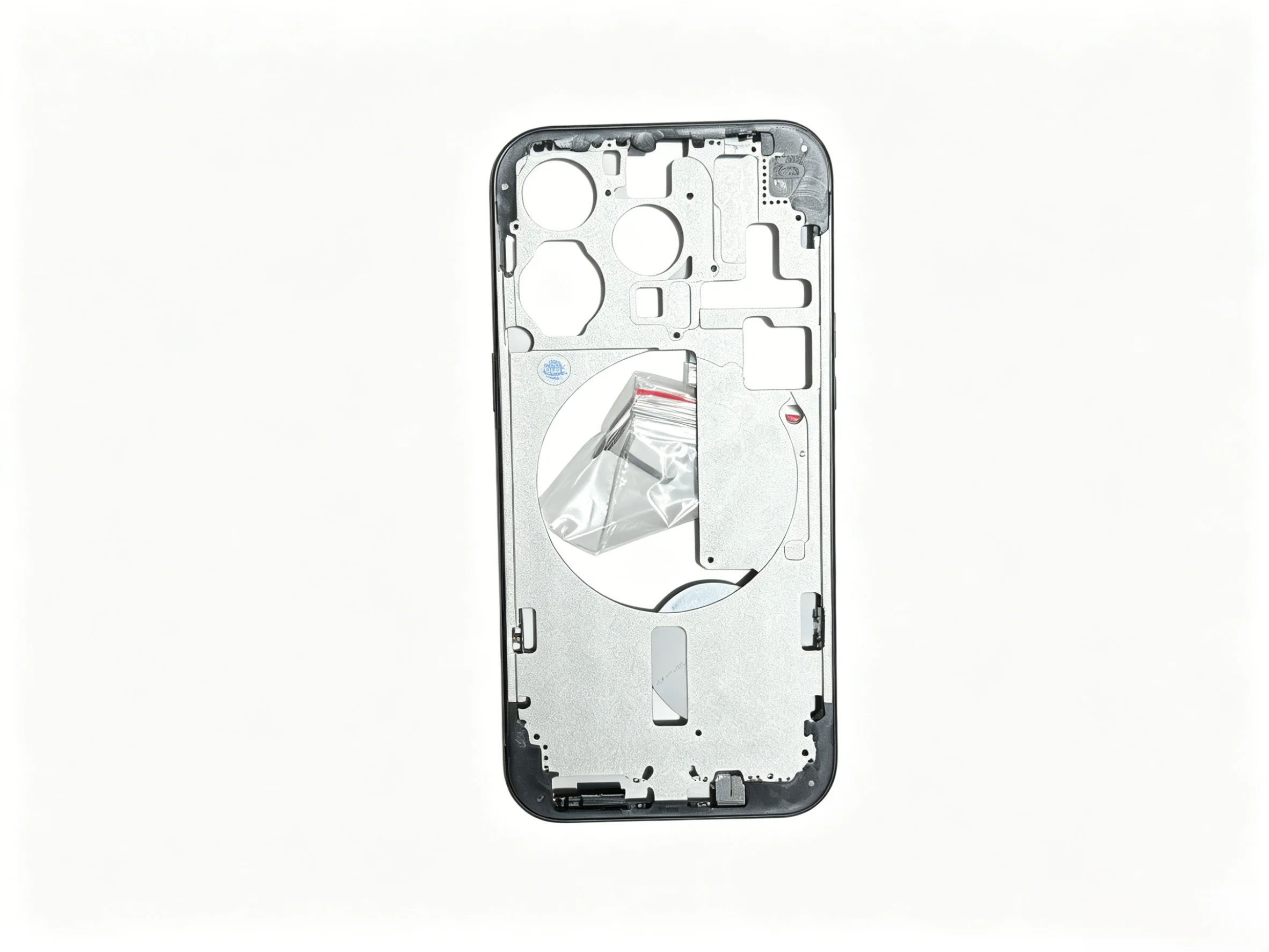 Replacement Middle Frame Housing For 15 Pro With Buttons Tail Dust Net Screen Buckle, Not Include Back Glass image 2