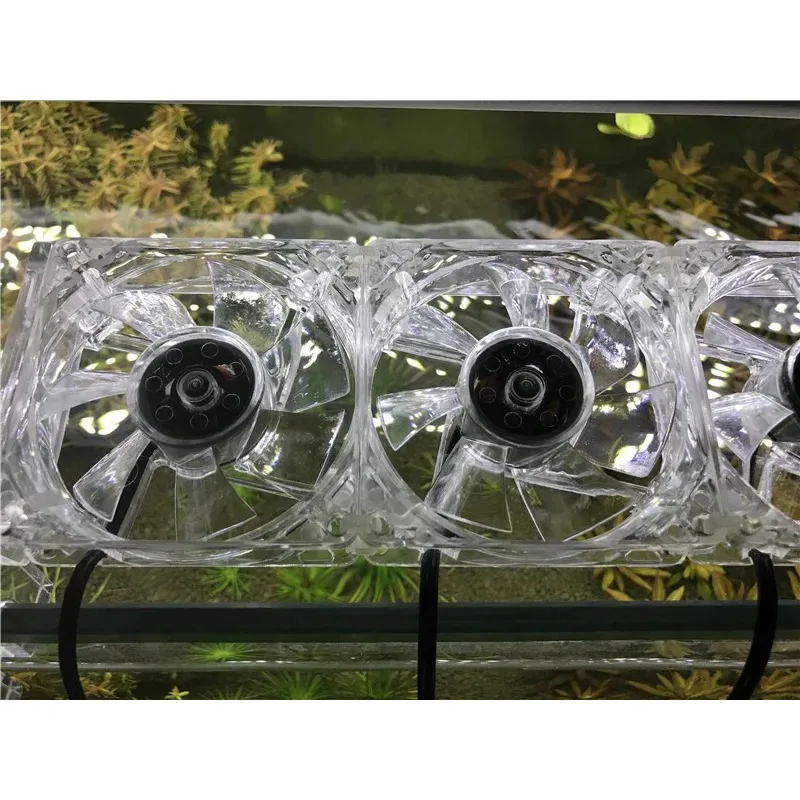 110v~240v transparent cooling fan mini nano clip on aquarium water plant fish reef coral tank temperature reduce