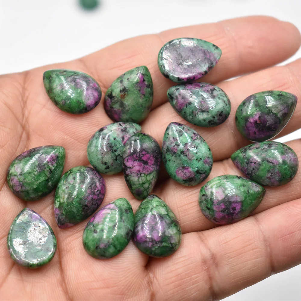 Großhandel 50 Stück/Lot verschiedene Naturstein-Cabochon-Perlen in Tropfenform 13x18mm für DIY-Schmuckzubehör Kostenloser Versand – Detail 22