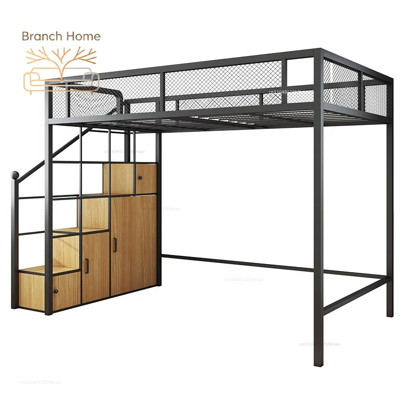 -ForModern Single Custom Queen King Dorm Adults Student Metal Bed Frame Adult Loft Bed School Home Hotel Hostel Use Bunk Bed&