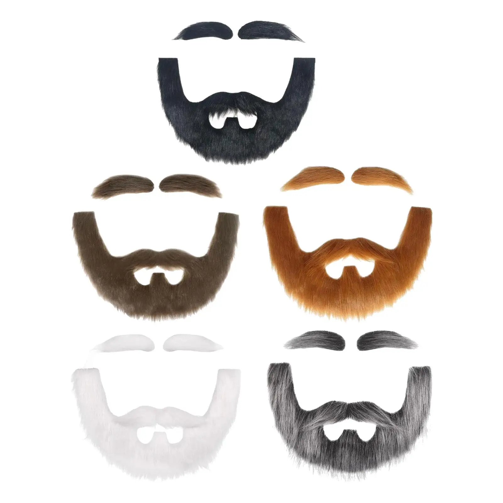 Fake Beard and Eyebrows Set Dress up Makeup Props Costume Accessories for Halloween Cosplay Operas Role Playing Performance