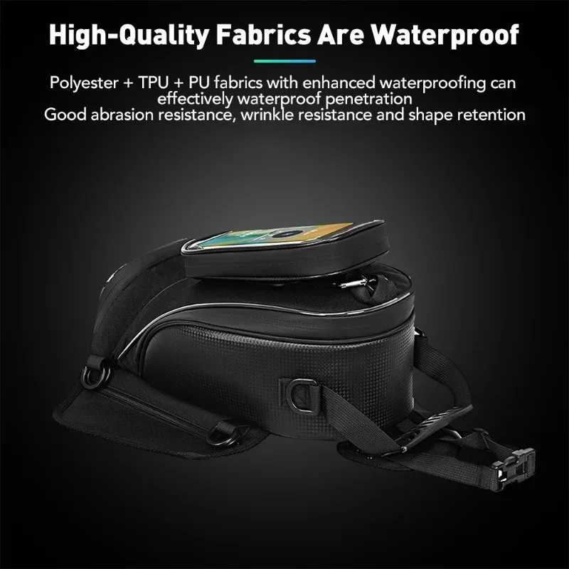 กระเป๋าใส่เชื้อเพลิงสำหรับรถจักรยานยนต์ กระเป๋าใส่ถังน้ำมันเชื้อเพลิง กระเป๋าใส่โทรศัพท์มือถือ กระเป๋าใส่เครื่องนำทาง กระเป๋าถืออเนกประสงค์ กระเป๋าใส่ของ กระเป๋าใส่เงิน