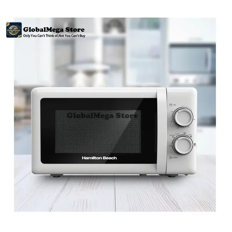 2026 Latest Microwave Oven 20L Capacity 700W Power Stainless Steel Interior Manual Dial Control 5 Power Levels Quick Defrost