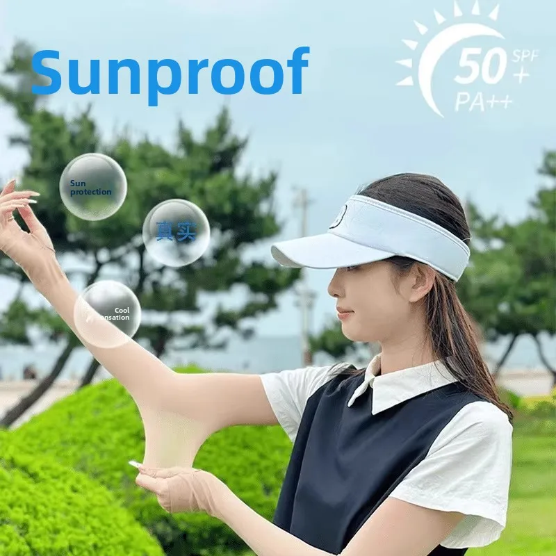 غطاء ذراع غير مرئي للحماية من الشمس Ice Sve قابل للتنفس ex Sl Ice Silk للنساء مريح وخفيف الوزن