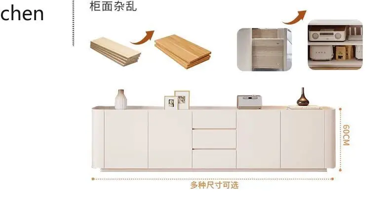 HT Pure Solid Wood High-End TV Cabinet and Coffee Table Set, Simple Modern Living Room Rock Slab Floor-Standing TV Cabinet