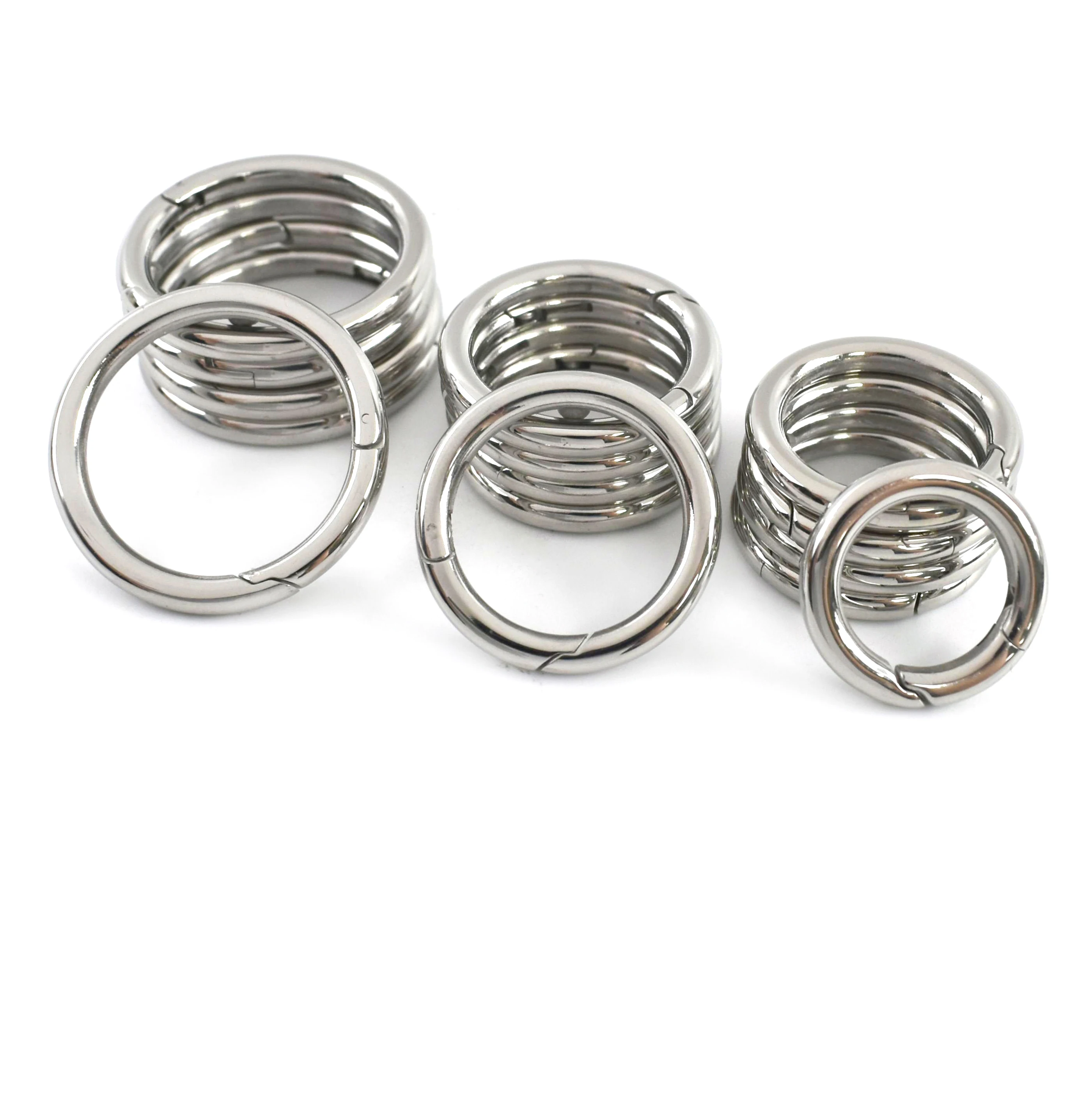 

2/5Pcs 10-35mm Metal Openable Spring O Ring Round Clasp for Keychain Snap Loops Bag Strap Connector DIY Hardware Accessories