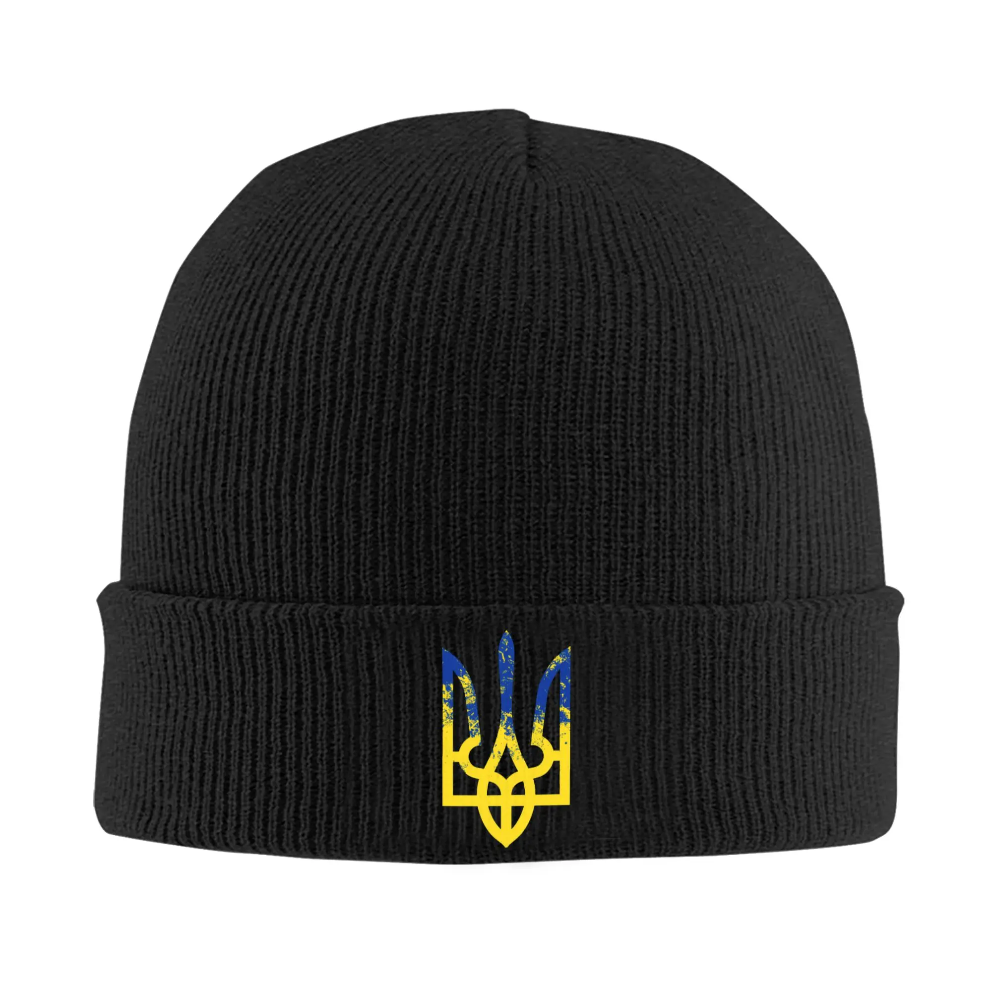 Men Women Azov Trident Ukraine Beanie Hats  Retro Knitting Hat Autumn Outdoor Sport Caps Custom Elastic Bonnet Hats