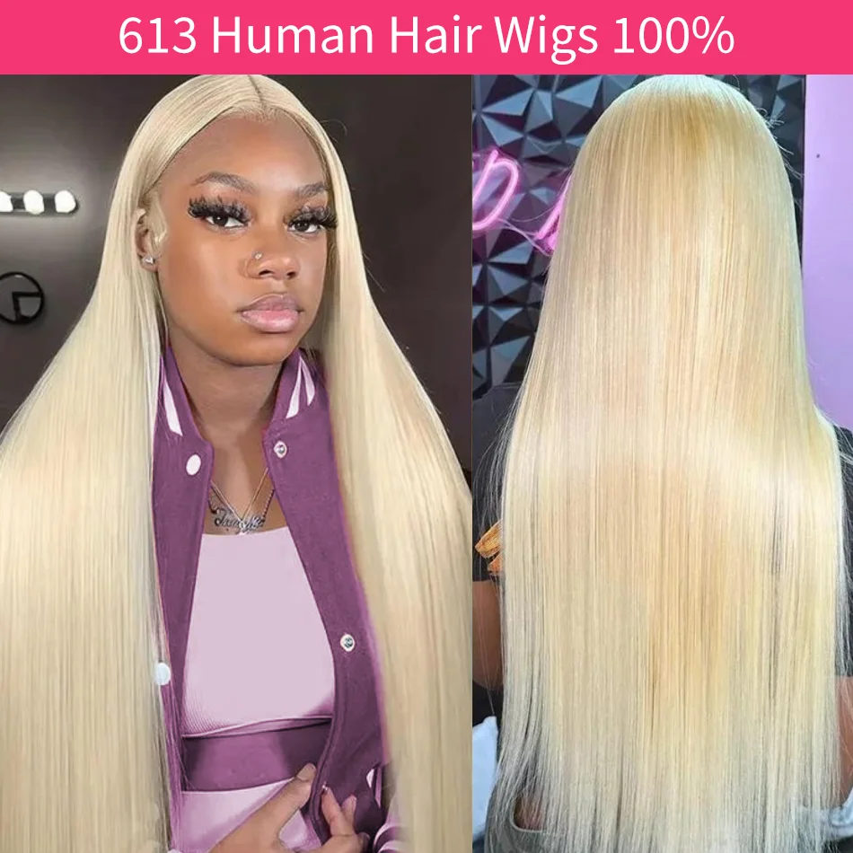 شقراء 613 Hd الدانتيل الباروكة الأمامية 13X6 شعر طبيعي مفرود الباروكات 100% الشعر البرازيلي 40 بوصة الدانتيل الجبهة الباروكات قبل قطعها 230 الكثافة