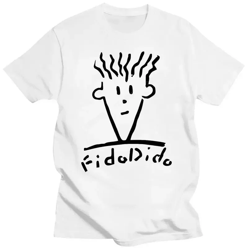 New black short sleeve men top Top Selling Fido Dido Shirt for Men Classic vintage t-Shirt for Black unisex tee-shirt Crewneck