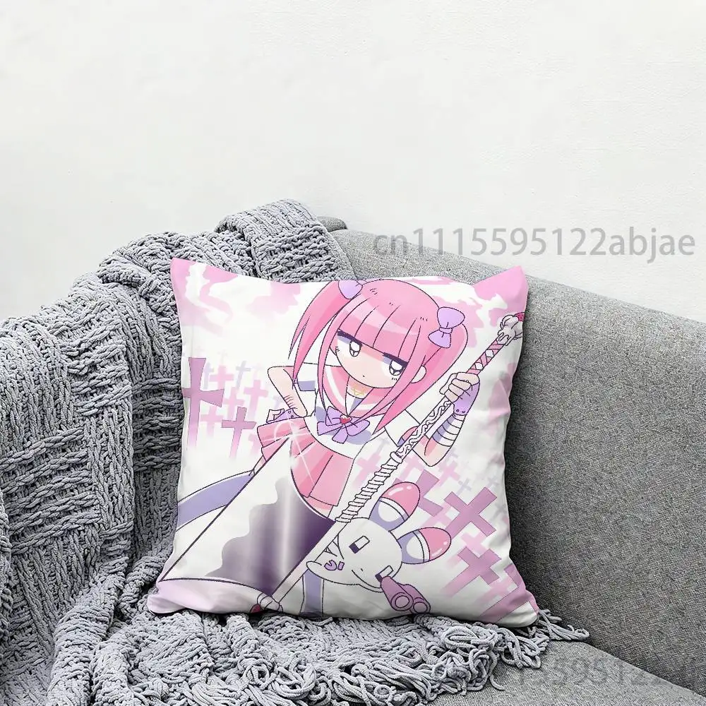 Cute M-Menhera C-Chan Girl Throw Pillow Case 40x40cm Decoration DIY Square Chair Pillowcase Pad Cover