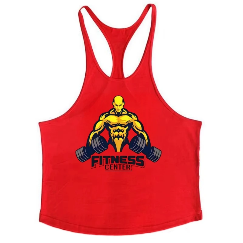 Canottiera da bodybuilding da uomo con retro a Y Canotta da palestra in cotone ad asciugatura rapida Canottiera senza maniche traspirante Camicia da allenamento fitness durevole