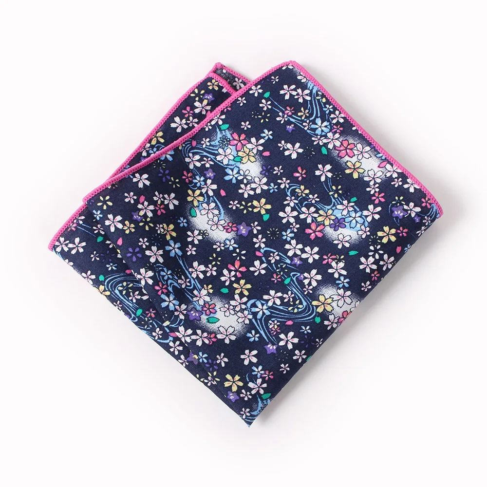 5 قطع من منشفة جيب قطنية مطبوعة للرجال، بدلة صغيرة مربعة الشكل، منديل رعوي أوروبي وأمريكي