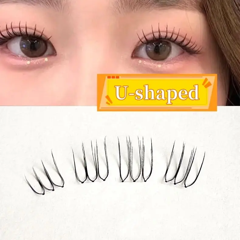 MIAOJIE Lash Clusters 100pcs Hand-Leather U-shaped Female Group False Eyelashes 6-11mm Soft and Comfortable Cartoon Eye Fairy Fa