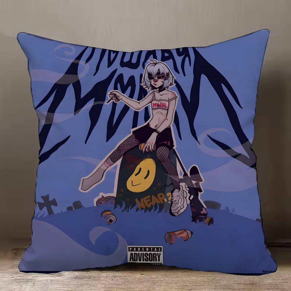 P-Poshlaya Molly Band Music Pillow Case Pillowcase Anti-dustmite Pillow Invisible zipper silky short plush Sofa cushion cover