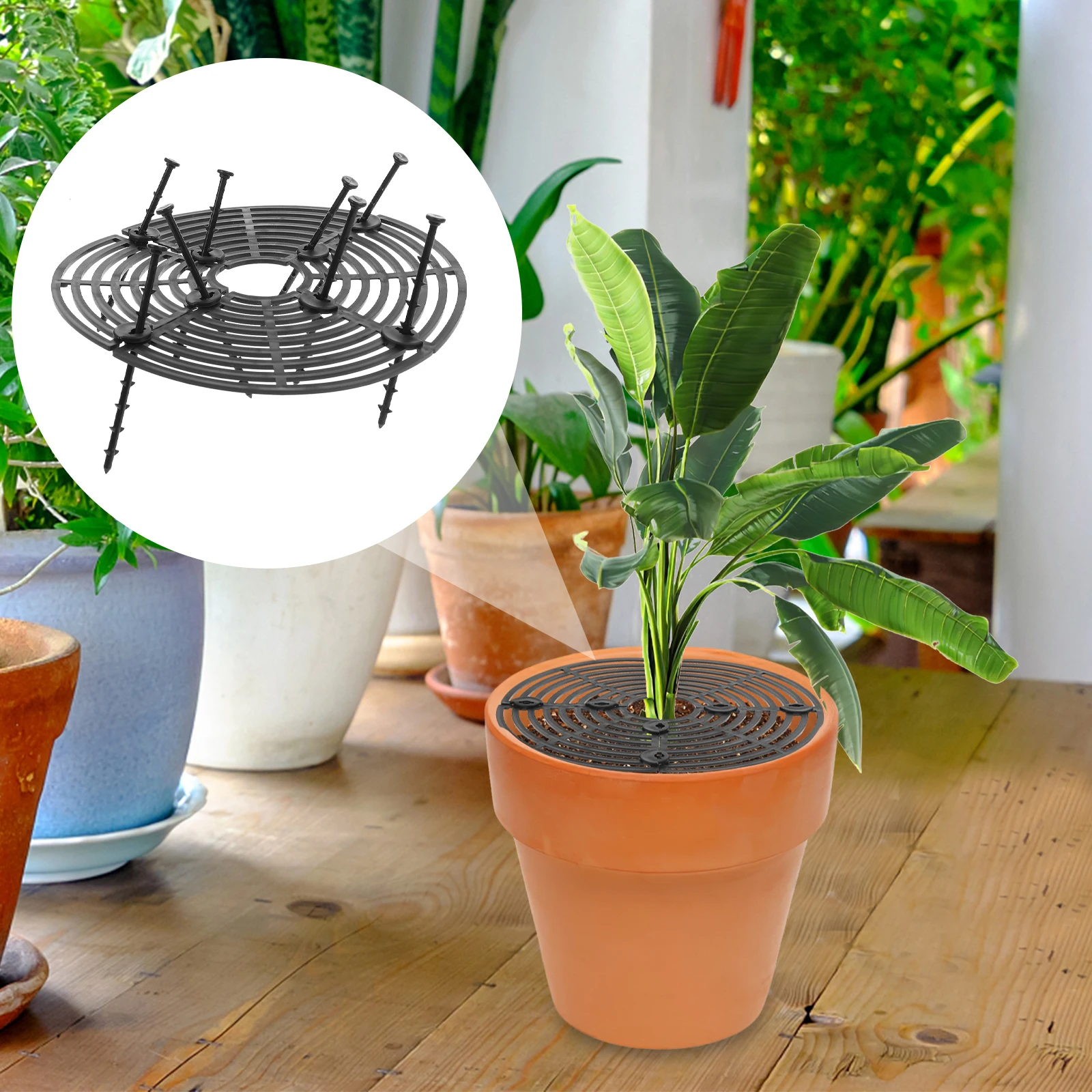 

2Pcs Plant Pot Grids Protective Covers Stopper for Flower Pots Garden Office Plant Pot Grid Flower Protector