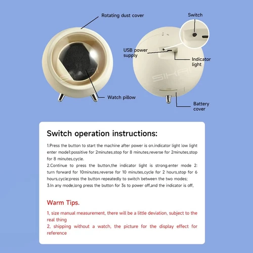 Imagen 2 del producto Caja Giratoria para Relojes Automáticos con Alimentación USB, Motor Global, Soporte Giratorio para Relojes Mecánicos, Decoración de Moda