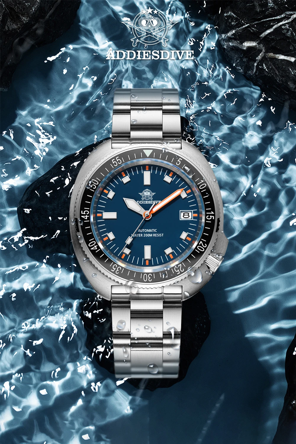 

ADDIESDIVE Watch for Men Sapphire Wristwatch Super Luminous Date Luxury NH35 Automatic Waterproof 200m Diver's Watch New AD2081