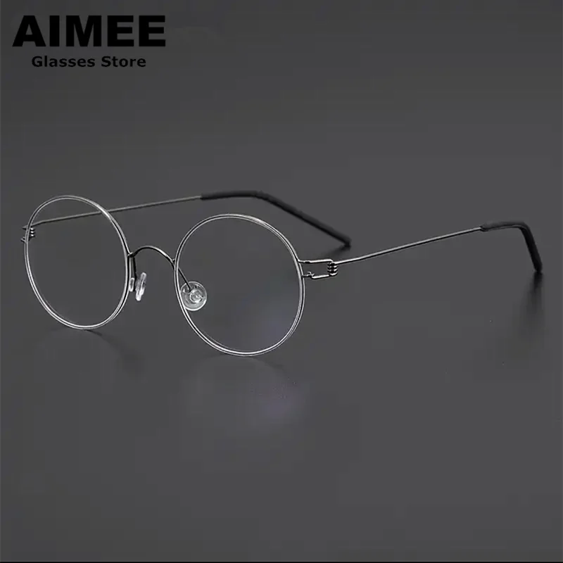 Denmark Brand Small Round Glasses Frame Screwless Ultra Light Titanium Eyeglasses Men Retro Rim Eyewear Women Korea Style Frames