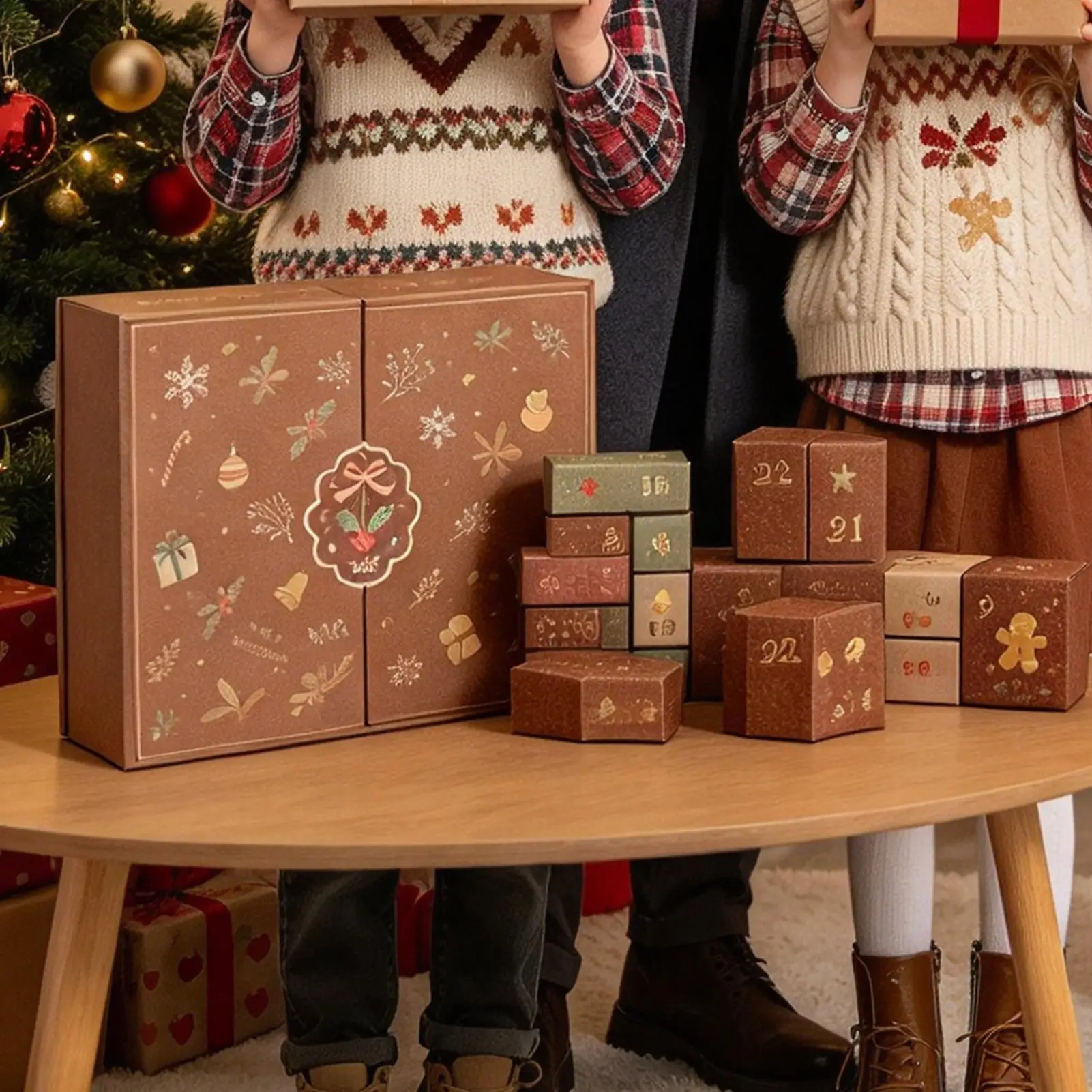 24 days Christmas Calendar Advent Boxes to Fill Interactive Fillable Drawer Empty Christmas Cardboard Number Boxes for kids