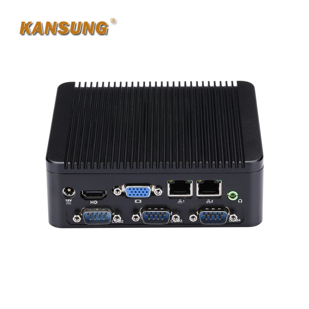 Kansung 팬리스 컴퓨터 쿼드 코어 미니 PC, N22920, DDR3L 2 * Lan 4 * USB 4 * COM