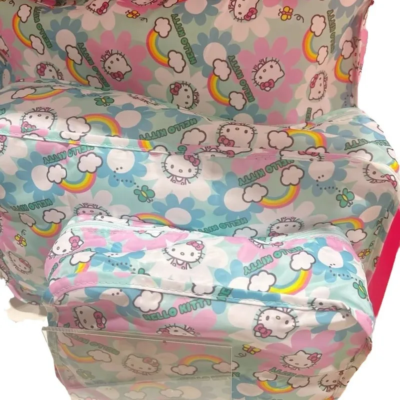 

3 шт., кавайный мультяшный принт «Hello Kitty», дорожный чемодан для деловых поездок, сумка для хранения одежды, обуви, держатель для упаковки, устройство для хранения, подарок