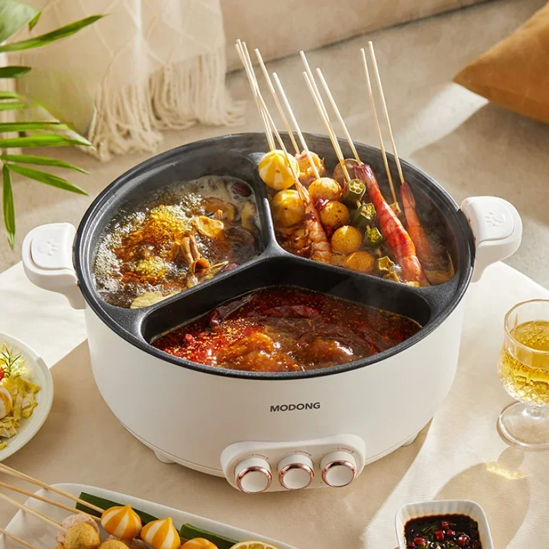 220V Electric Hot Pot Home Use Multi functional Integrated Large Capacity Dormitory Student Frying Pot Small