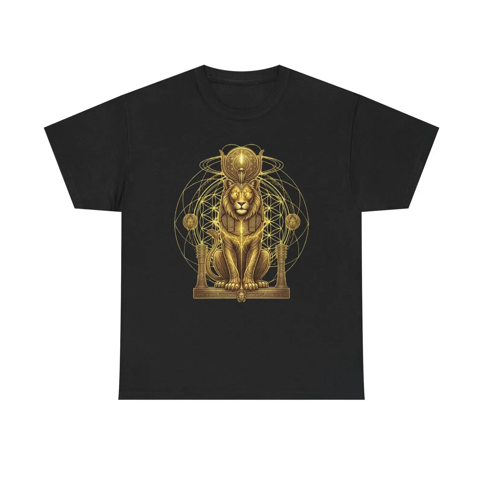 Golden Egyptian Lion Goddess SekhmeT T Shirt Lioness Feminine Power Kemetic Clothing Apparel vintage Washed Stylish