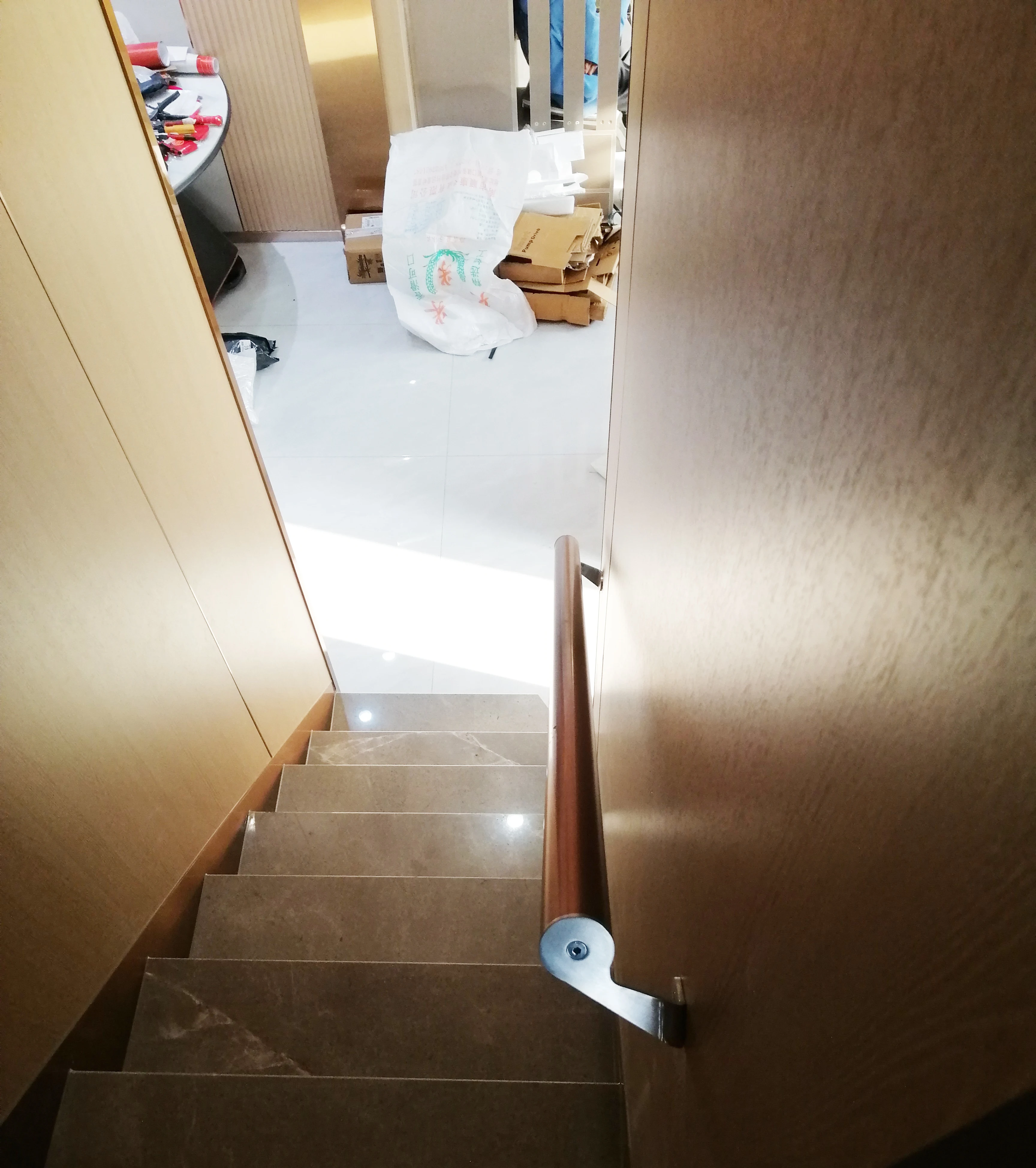 European Brushed Rose Gold 304 Stainless Steel Stairs Handrail Kit for Corridor Wall Staircase Porch Railing Home Hotel Villa