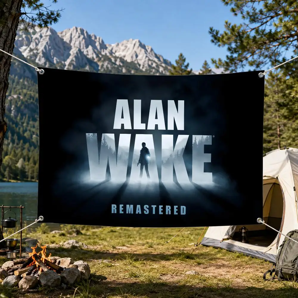 Alan Wake 2 Flags Aesthetic Wall Tapestry Printed Wall Hanging Living Room Party Outdoor Decor