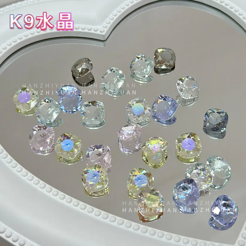 5 pçs prego strass encantos cristal diamante arte do prego transparente 10mm apontou fundo branco diamante acessórios