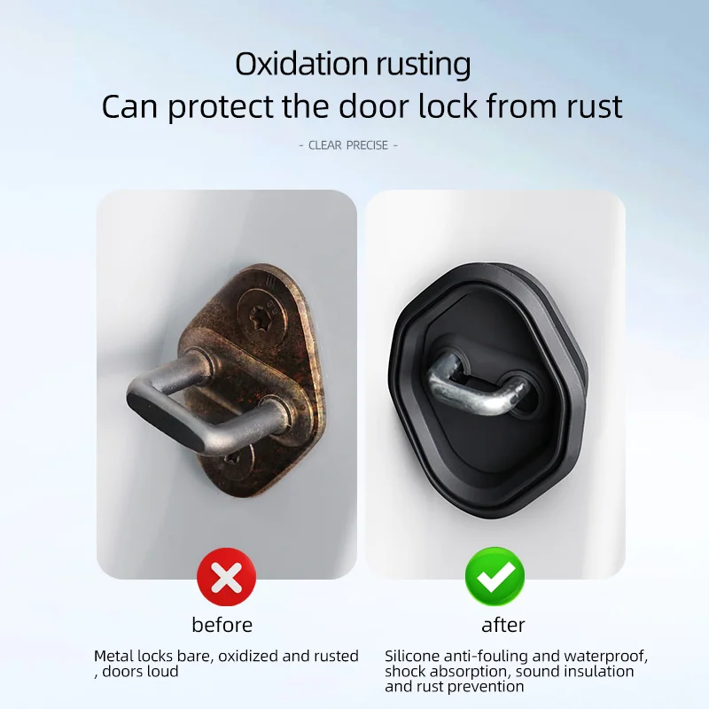 4pcs Car Door Mute Damping Cushion Silicone Car Door Lock Buckle Cover For Mazda 2 3 6 DJ BM BP GJ CX3 CX-5 CX5 CX 5 CX7 CX9 MX5
