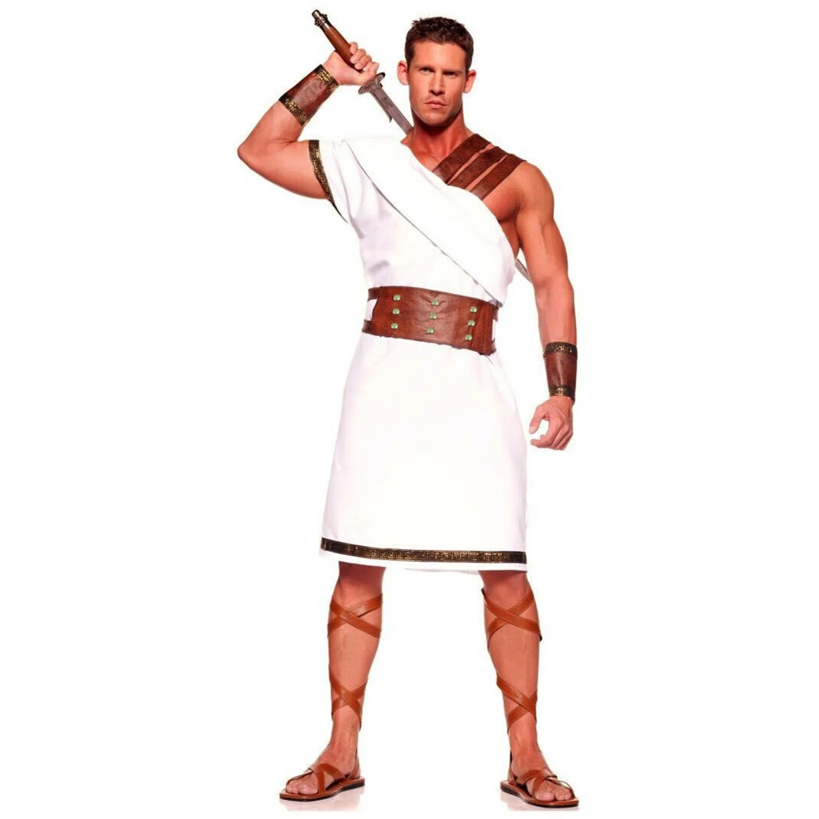 Romeinse Paar Kleding Mannen Vrouwen Halloween Cosplay Egyptische Krijger Gladiator Kostuum Arabisch Oude Griekse Mythologie Prins Jurk