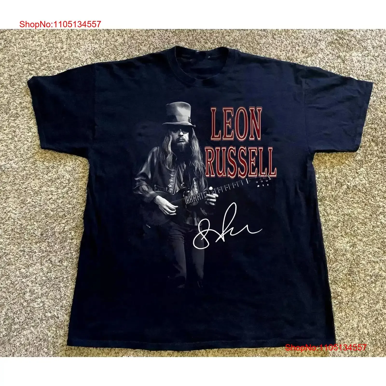 Leon Russell In Performance signature Black T Shirt Men vintage Washed Breathable Casual Unisex Top For Everyday Wear Versatile