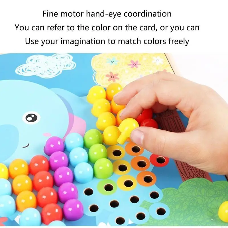 

R1WF Kids Pegboard Toy Puzzle Chess Board Early Learning Toy Learning Parent-Children Interaction for Play