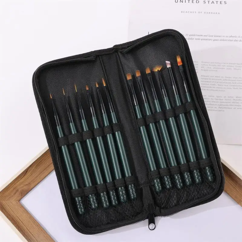 Nail Brush Set Professional Comfortable Grip Gel Nail Kit Nail Salon Essentials Salon Essentials Jade Green Lasting