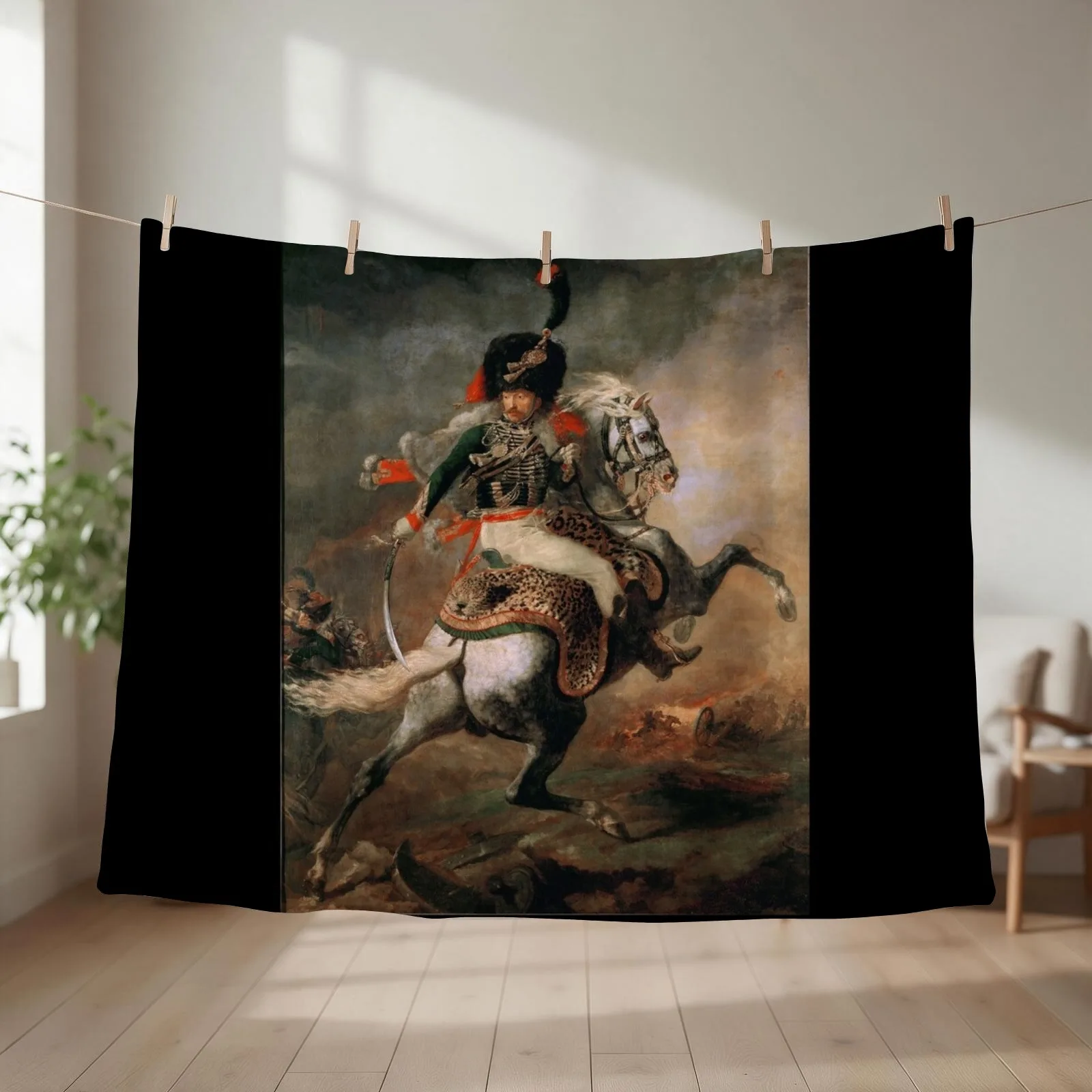 The Charging Chasseur (Ge?ricault) Throw Blanket couch cozy soft plush fuzzy picnic outdoor blanket