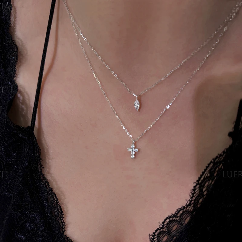 

Новое популярное ожерелье из стерлингового серебра 925 пробы с крестом 5А и цирконом, персонализированный геометрический кулон, колье, подарок на день рождения, женские ювелирные изделия