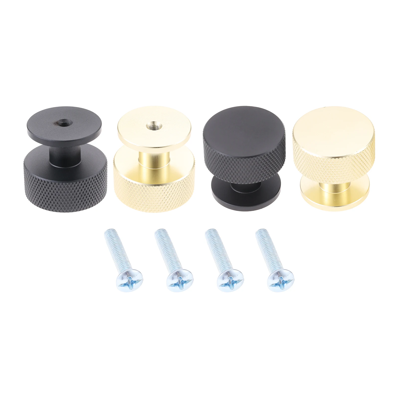 10pcs Furniture Round Handle w/screw Single Hole Pull Zinc Alloy Matte Black Golden Modern Nordic Decor Kitchen Cabinet Drawer