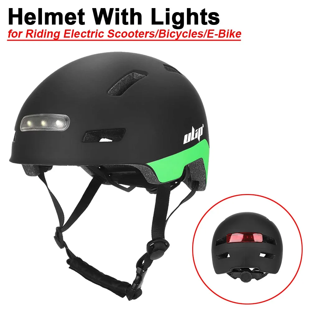 

M/L Size LED Helmet with Front & Rear Lights - Cycling Helmet for E-Scooter/Bike/E-Bike Scooter Accessories