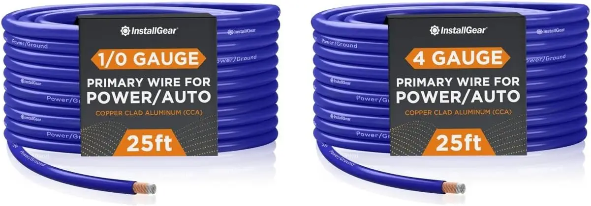 

Провод CCA длиной 50 футов, 1/0 и 4 калибра — автомобильное питание, заземление, аккумулятор, аудио, автофургон, сварочный кабель