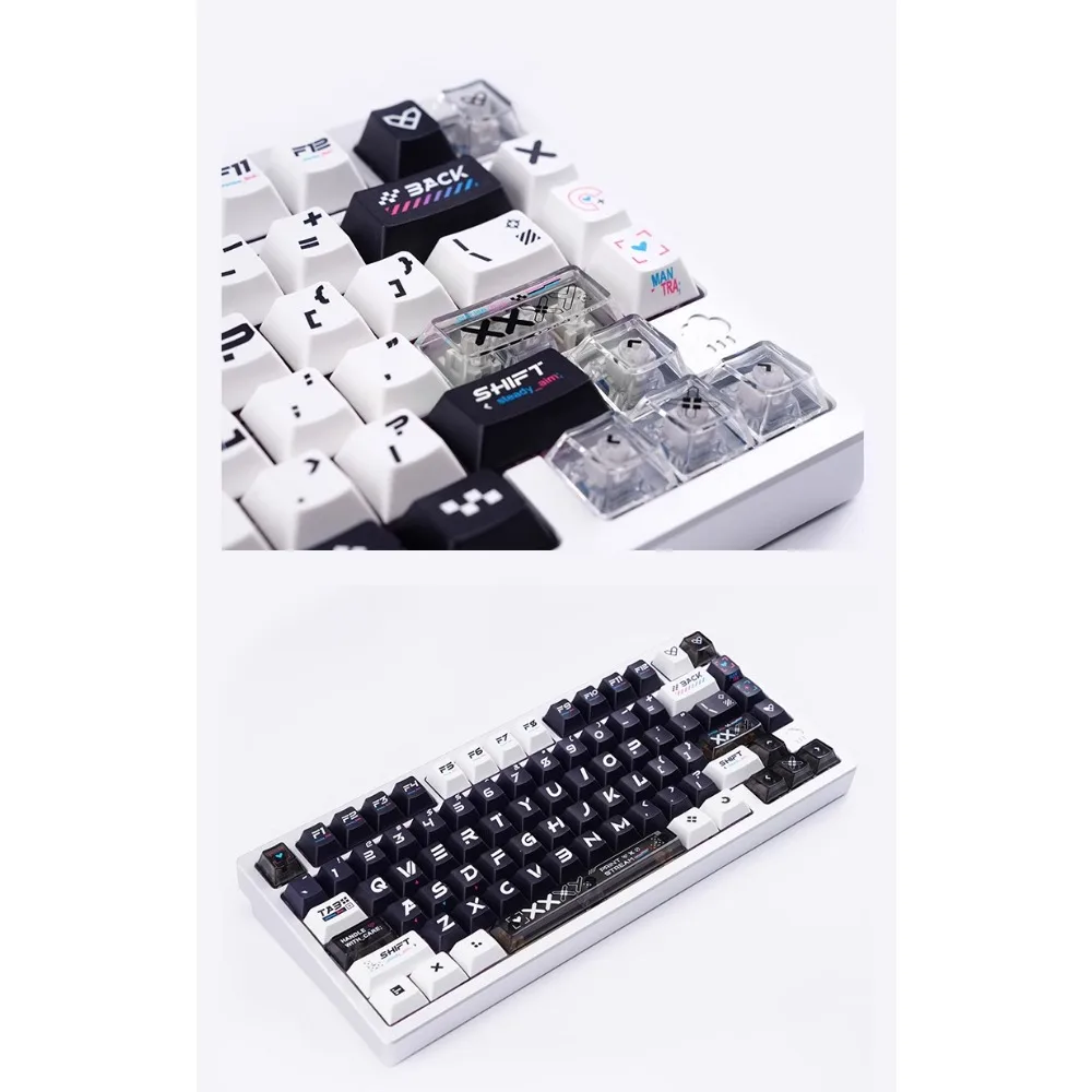 Print Stream Dream Keycaps Original Profile PBT PC Transparent Heat Sublimation 150Keys Customized Mechanical Keyboard Parts DIY