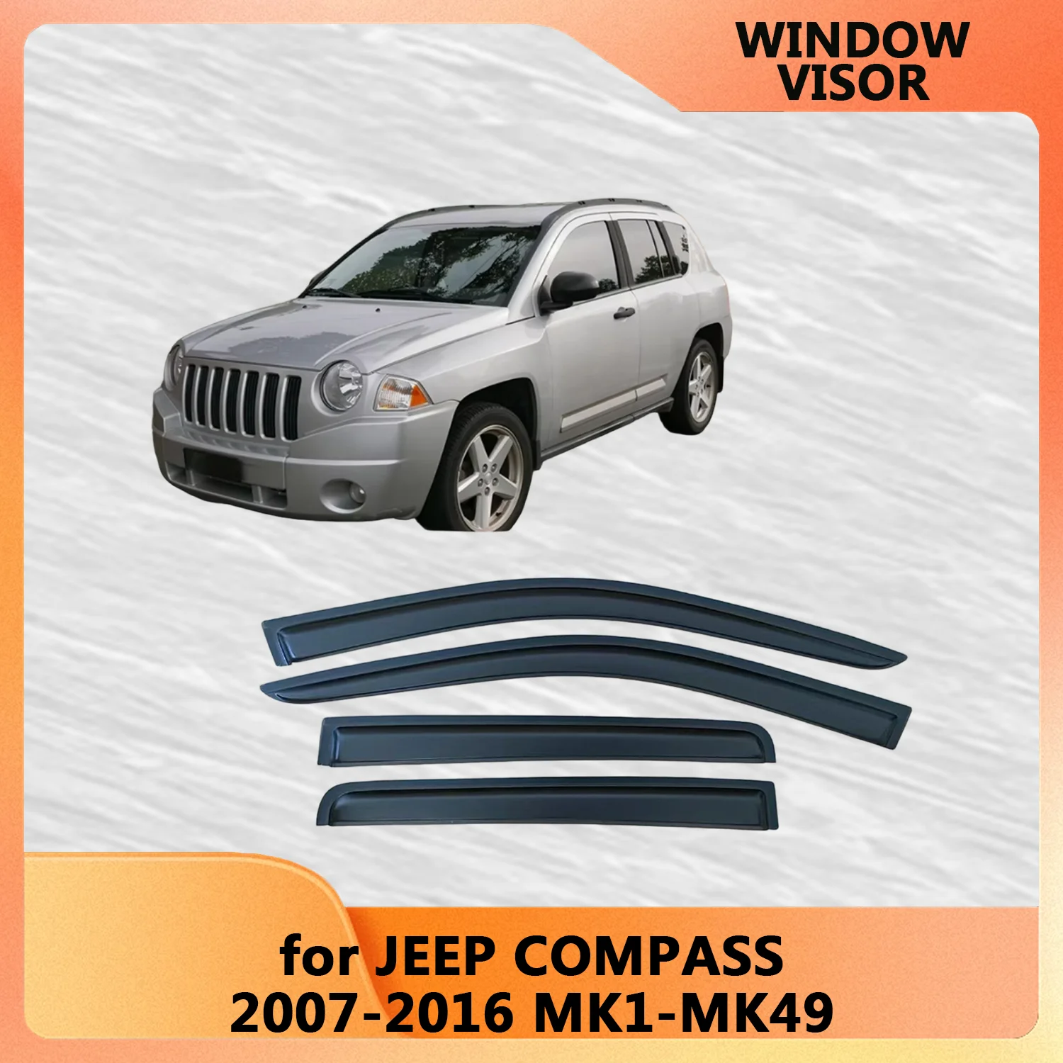 

for JEEP COMPASS MK1-MK49 2007-2013 2014 2015 2016 Wind Deflectors Rain Guards Door Visor Vent Shades Ventvisor Window Visor