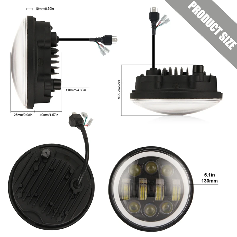 Lumière de sauna à projection LED ronde, 80W, 5.75 pouces, noire, la plus brillante, nouveau