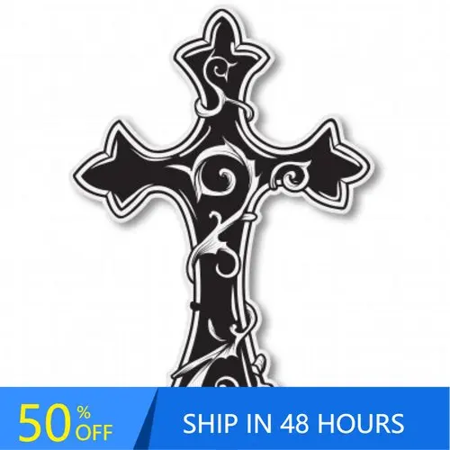 

Ornamental Cross Retro Walls Window Motor Home Bumper Waterproof Vinyl Decal Gift Funny Unique Aesthetic Trendy