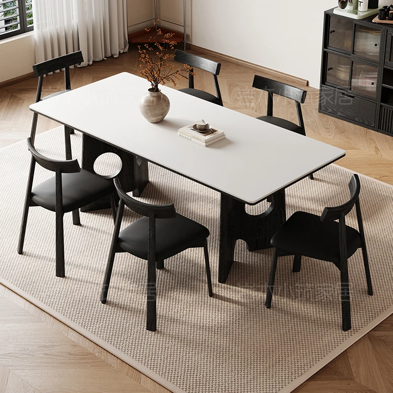 

Minimalist Set Dining Table White Garden Ornament Modern Dinette Dining Table Restaurant Outdoor Mesa De Jantar Furniture Home