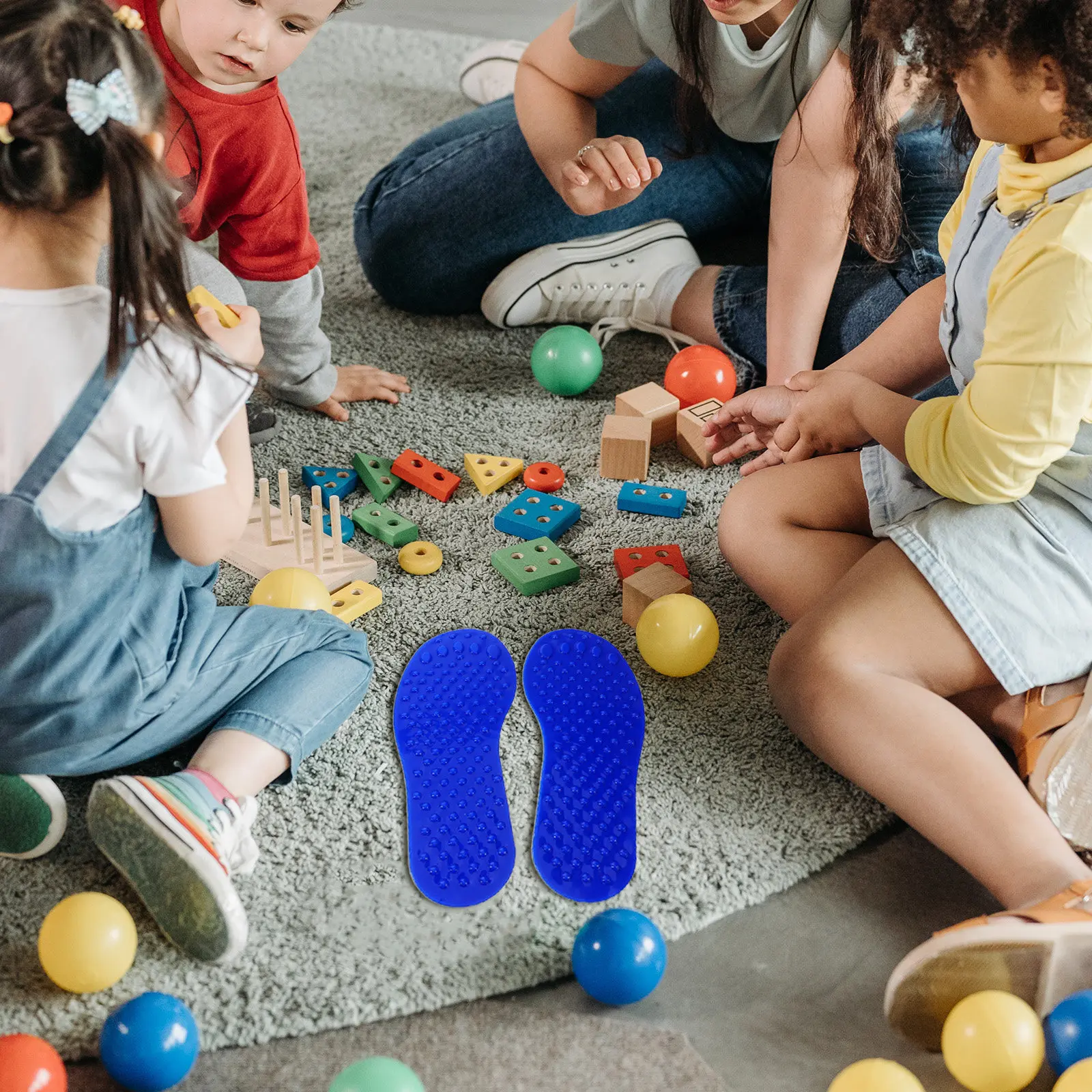 5Pairs Sensory Tactile Foot Prints for Kindergarten Home Physical Brain Development Coordination Balance Sensory Integration